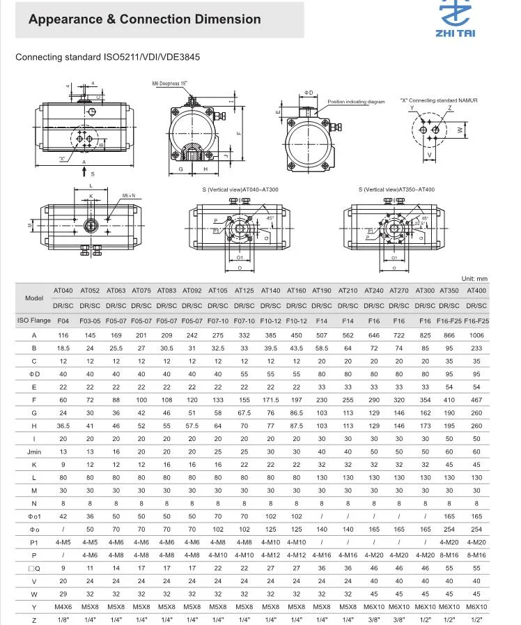 Rack and Pinion Pneumatic Actuator for Ball Valve